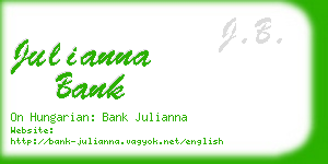 julianna bank business card